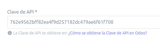 Clave API configurada en BillMySales