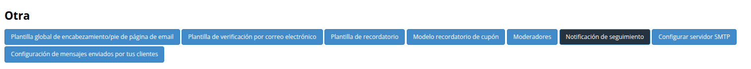 Configuraciones de las notificaciones