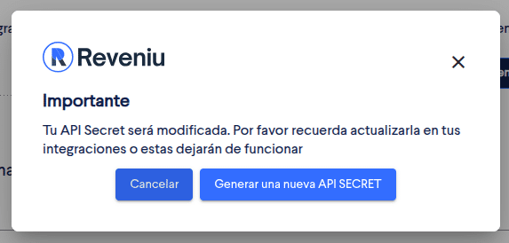 Confirmar creación de nueva API Key