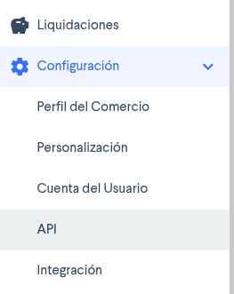 Sección de configuración en Reveniu