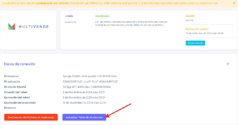 Desconexión de Multivende