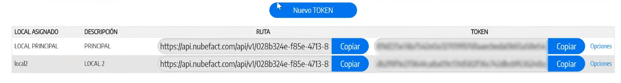 Datos de conexión en NubeFact