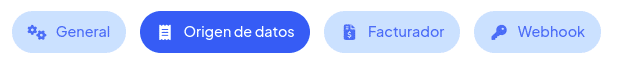 Pestaña Origen de datos