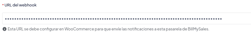 URL del webhook en BillMySales