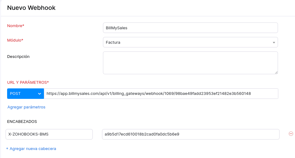 Configuracion del Webhook