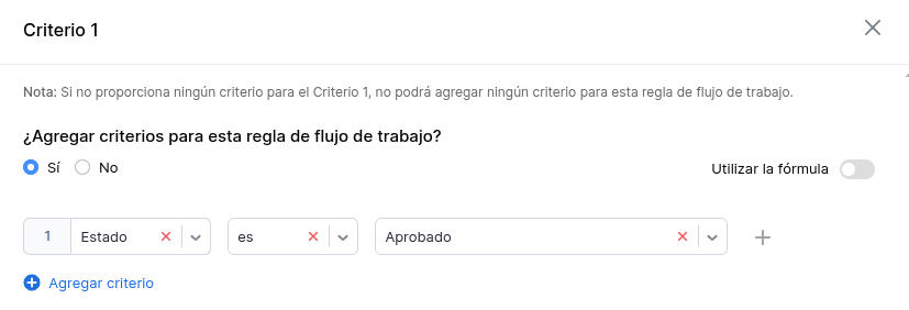 Criterio creado