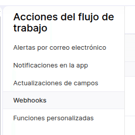 Opcion de webhooks