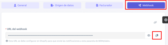 URL del Webhook en BillMySales